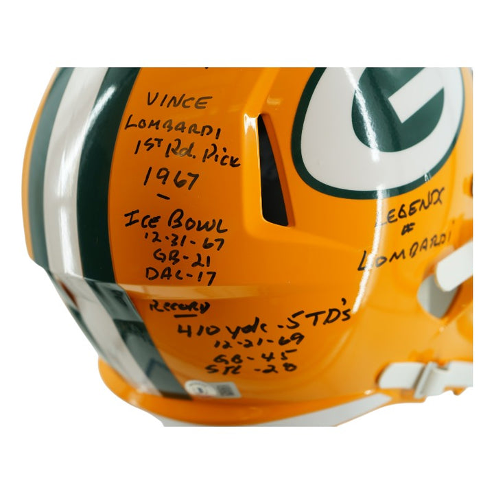 Don Horn Green Bay Packers Autographed Inscribed Full-Size Replica Helmet Beckett Auth