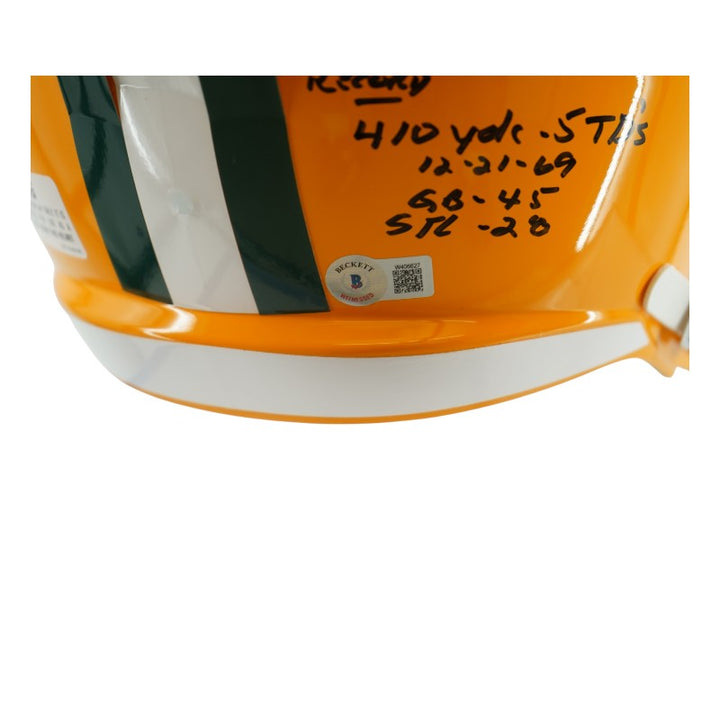 Don Horn Green Bay Packers Autographed Inscribed Full-Size Replica Helmet Beckett Auth