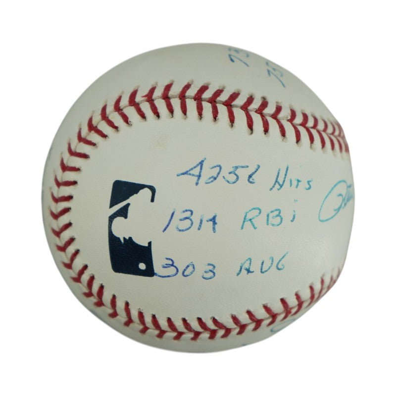 Pete Rose Cincinnati Reds Autographed Inscribed Stat OMLB Baseball SM Auth