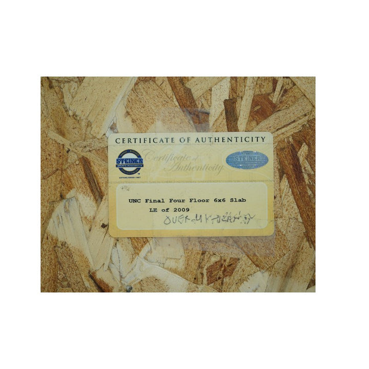 UNC Final Four Floor 6x6 Slab LE of 2009 Steiner COA