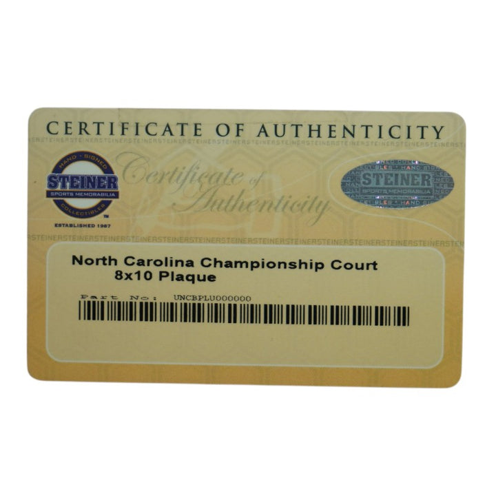 North Carolina Championship Court 8x10 Plaque Steiner Holo/COA