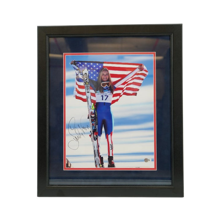 Lindsey Vonn Autographed 11x14 2010 Vancouver Olympics Photo SM COA