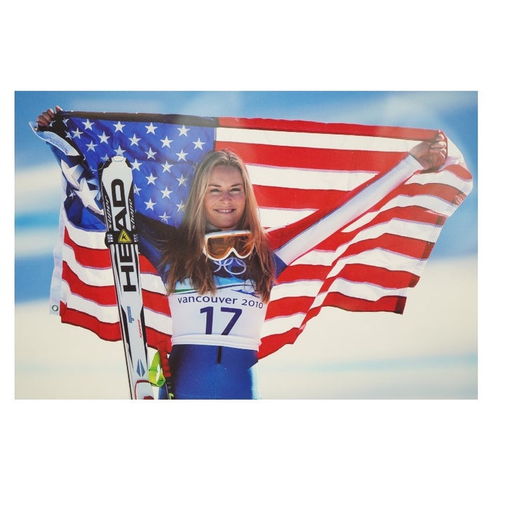 Lindsey Vonn Autographed 11x14 2010 Vancouver Olympics Photo SM COA