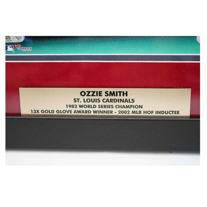 Ozzie Smith St. Louis Cardinals Autographed Framed 8x10 Photo Fanatics Holo / MLB Auth