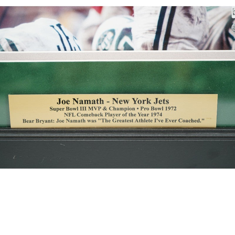 Joe Namath New York Jets Autographed Framed 8x10 Photo SM COA/ Namath Holo