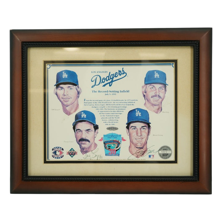 Russell Cey Lopes Garvey Los Angeles Dodgers Autographed 8x10 Photo Upper Deck Holo