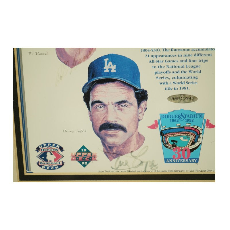 Russell Cey Lopes Garvey Los Angeles Dodgers Autographed 8x10 Photo Upper Deck Holo