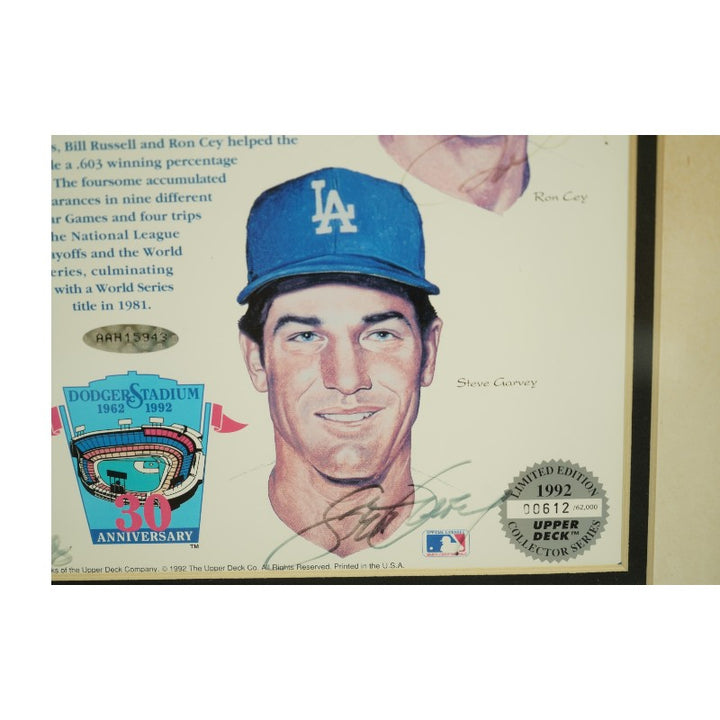 Russell Cey Lopes Garvey Los Angeles Dodgers Autographed 8x10 Photo Upper Deck Holo