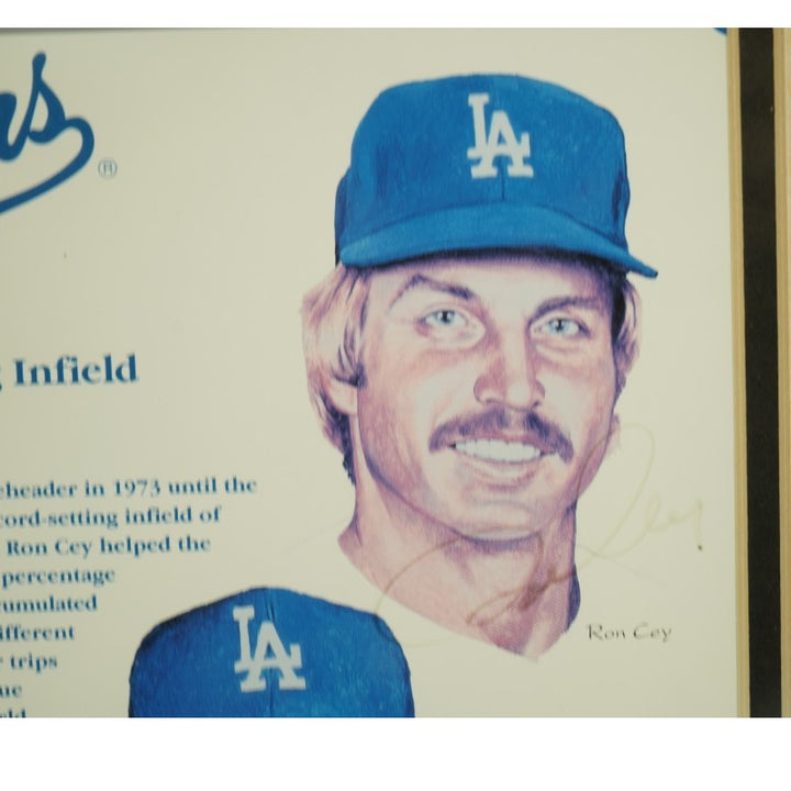 Russell Cey Lopes Garvey Los Angeles Dodgers Autographed 8x10 Photo Upper Deck Holo