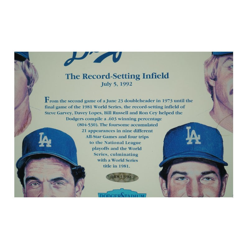 Russell Cey Lopes Garvey Los Angeles Dodgers Autographed 8x10 Photo Upper Deck Holo