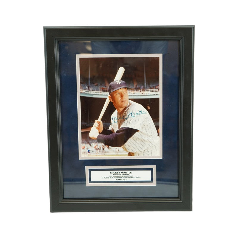 Mickey Mantle New York Yankees Autographed Framed 8x10 Photo Beckett LOA