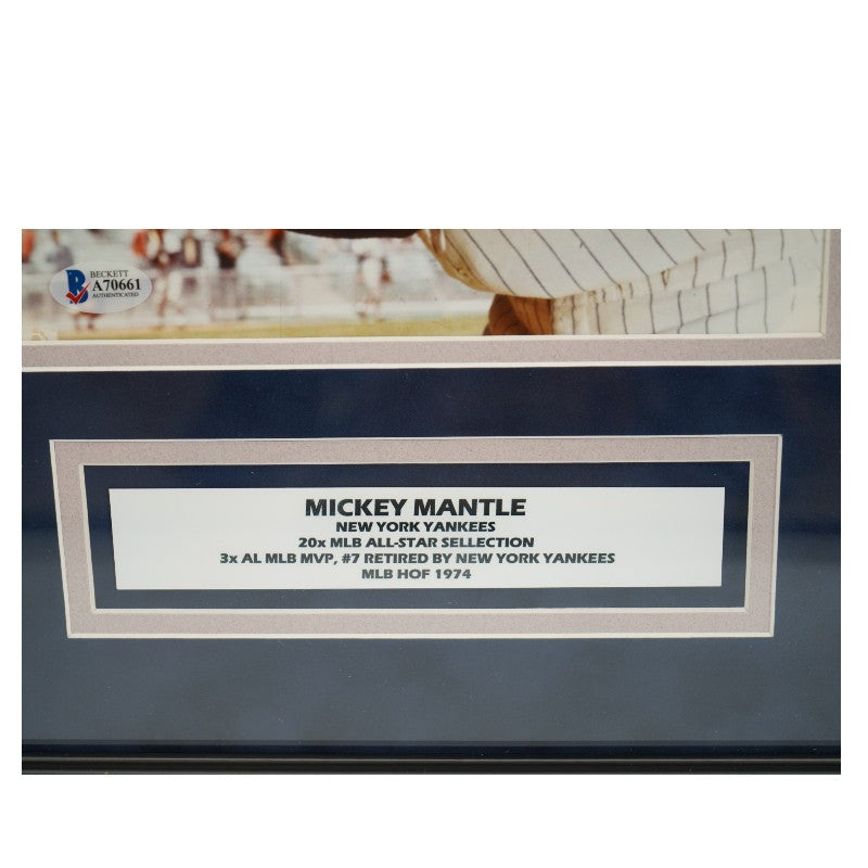 Mickey Mantle New York Yankees Autographed Framed 8x10 Photo Beckett LOA