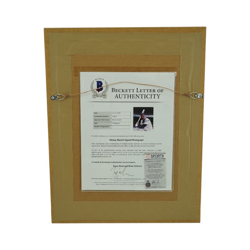 Mickey Mantle New York Yankees Autographed Framed 8x10 Photo Beckett LOA
