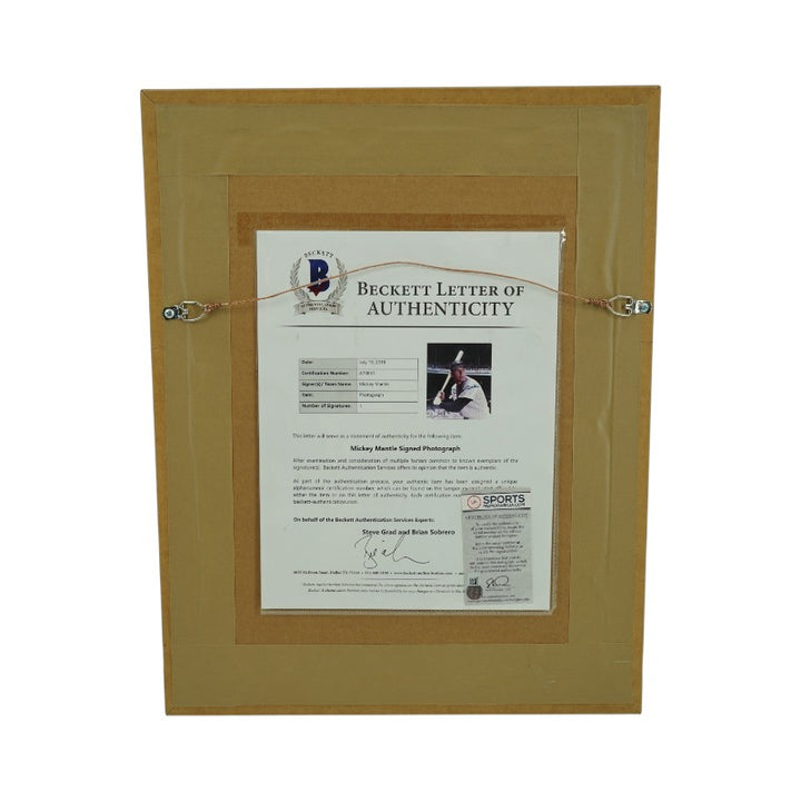Mickey Mantle New York Yankees Autographed Framed 8x10 Photo Beckett LOA