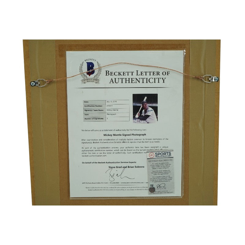 Mickey Mantle New York Yankees Autographed Framed 8x10 Photo Beckett LOA