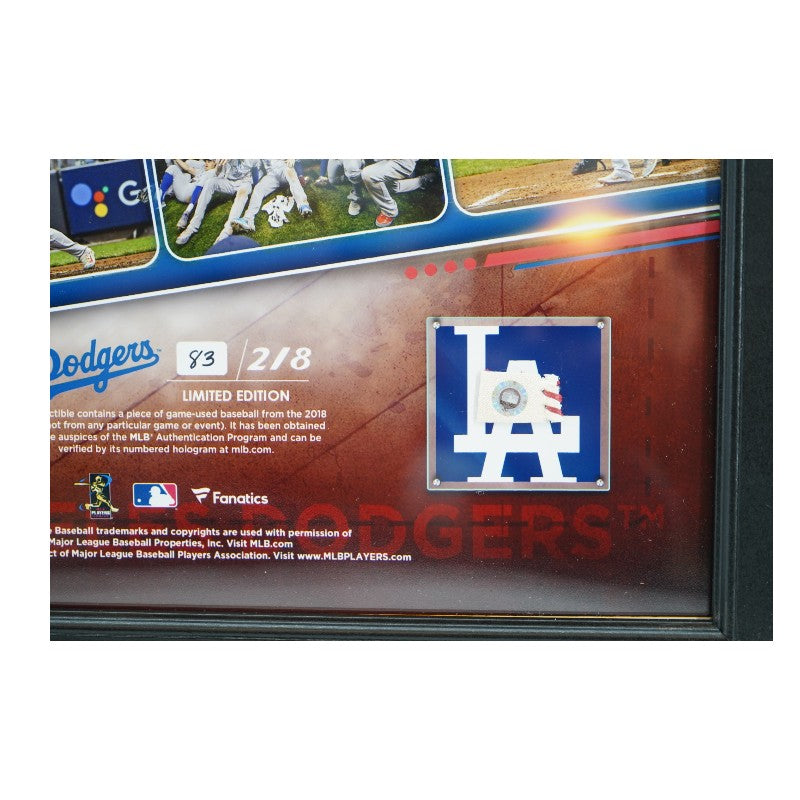 Los Angeles Dodgers Framed 2018 NLCS Baseball Relic MLB AUTH