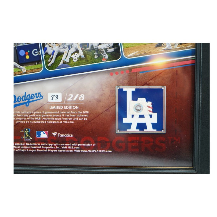 Los Angeles Dodgers Framed 2018 NLCS Baseball Relic MLB AUTH