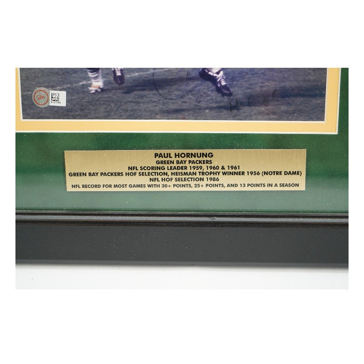 Paul Hornung Green Bay Packers Autographed Framed 8x10 Photo SM COA