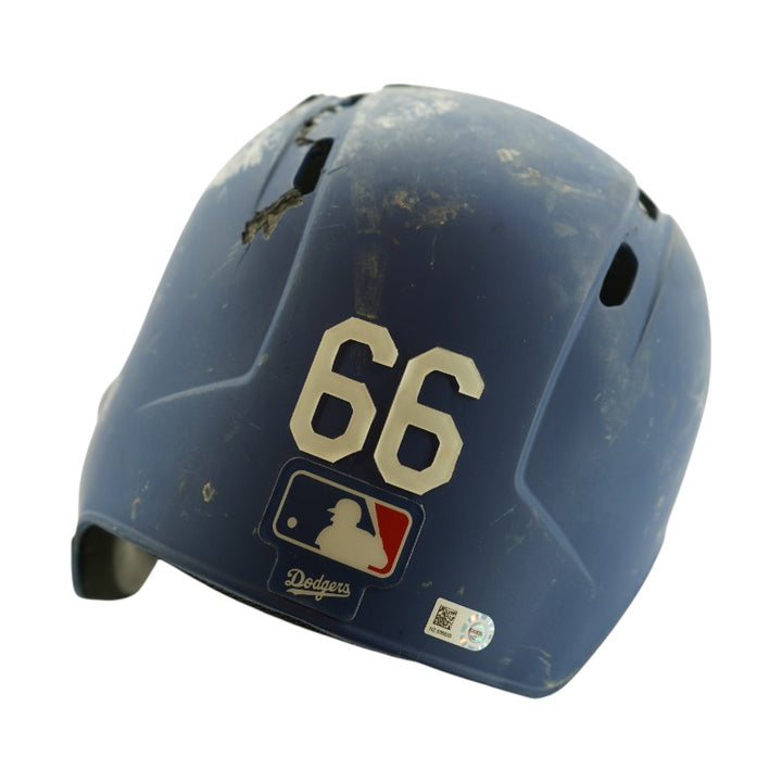 Yasiel Puig Los Angeles Dodgers Game Used 4/26/16 Batting Helmet MLB Auth