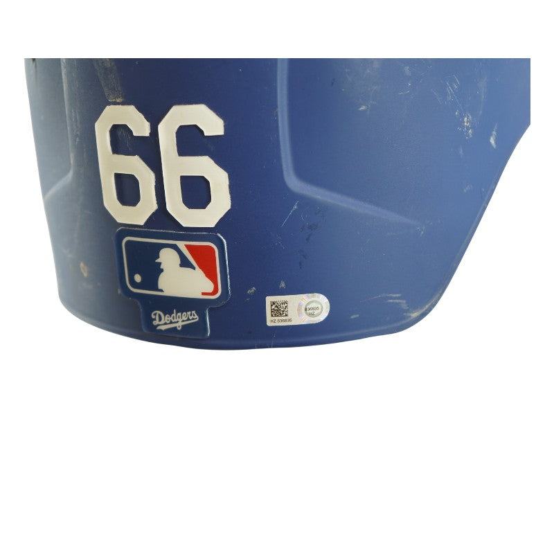 Yasiel Puig Los Angeles Dodgers Game Used 4/26/16 Batting Helmet MLB Auth