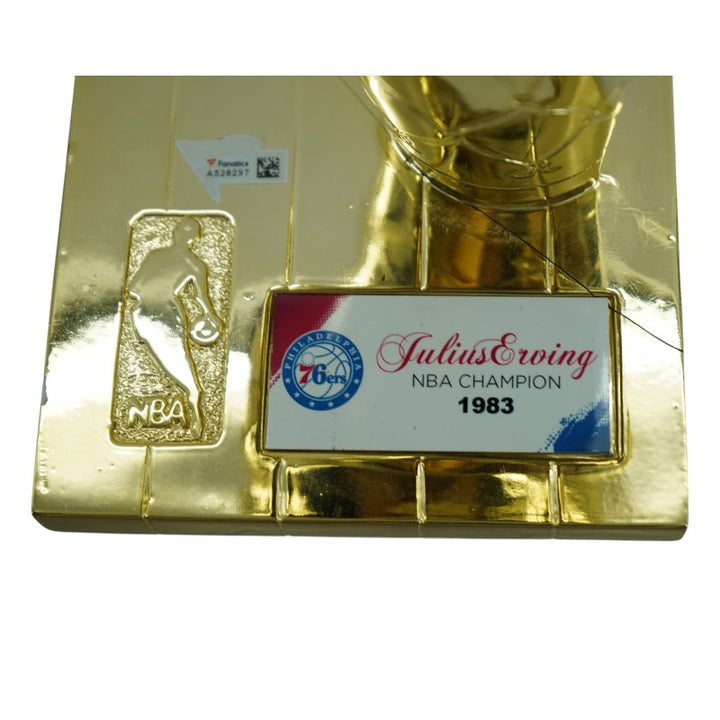Julius Erving Philadelphia 76ers Autographed Mini Replica Larry O'Brien Trophy Fanatics Auth