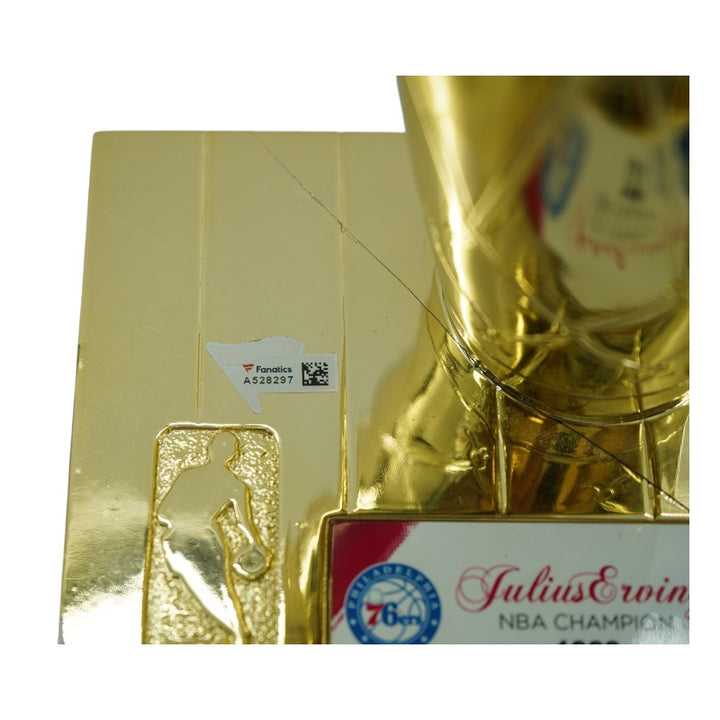 Julius Erving Philadelphia 76ers Autographed Mini Replica Larry O'Brien Trophy Fanatics Auth