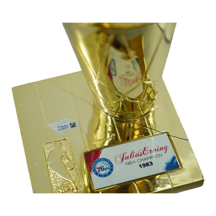 Julius Erving Philadelphia 76ers Autographed Mini Replica Larry O'Brien Trophy Fanatics Auth