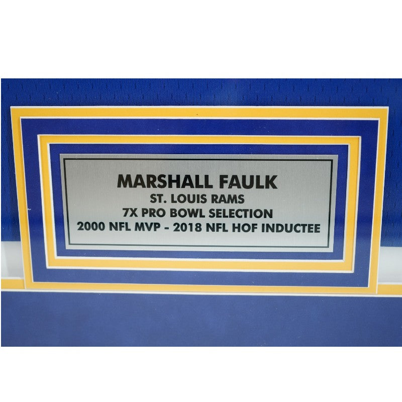 Marshall Faulk Los Angeles Rams Autographed Inscribed Framed Jersey Fanatics Auth