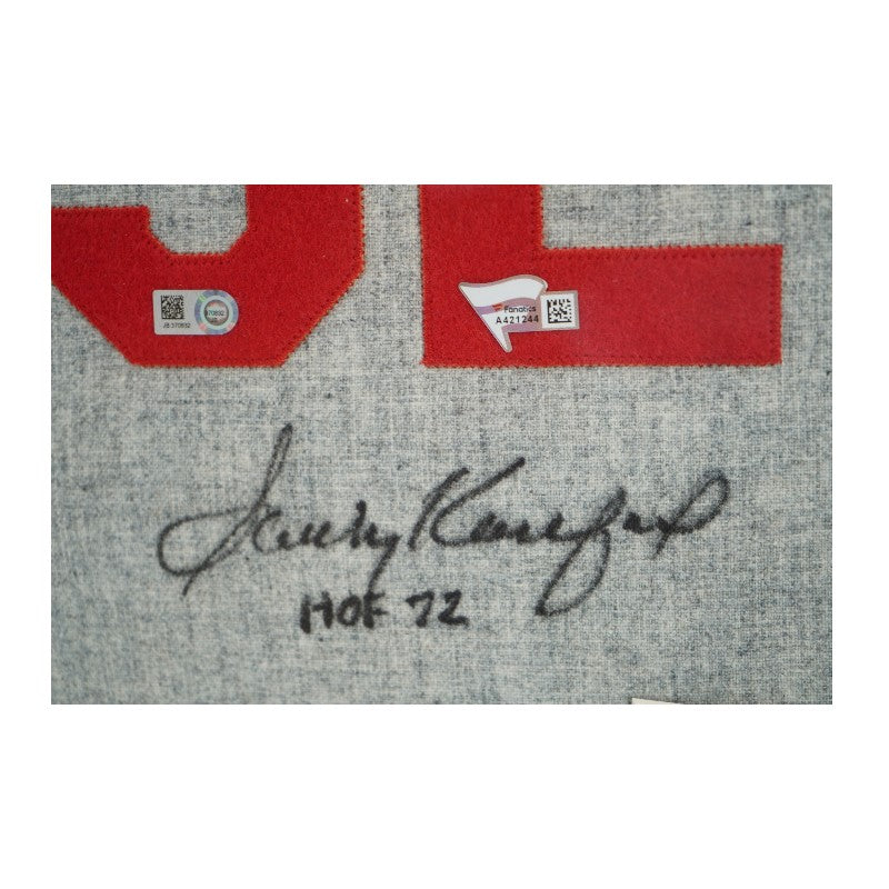 Sandy Koufax Los Angeles Dodgers Autographed Inscribed Framed Road Jersey Fanatics Auth