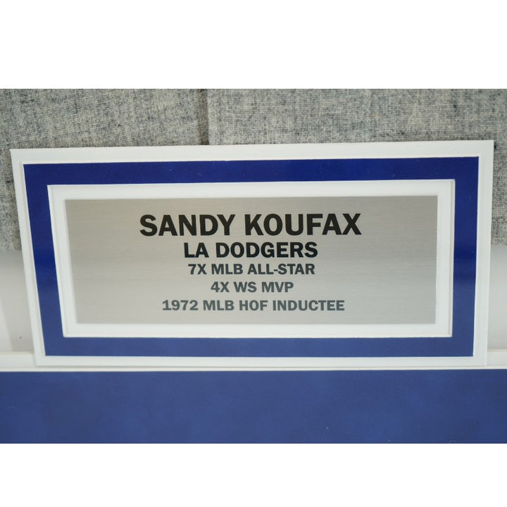 Sandy Koufax Los Angeles Dodgers Autographed Inscribed Framed Road Jersey Fanatics Auth