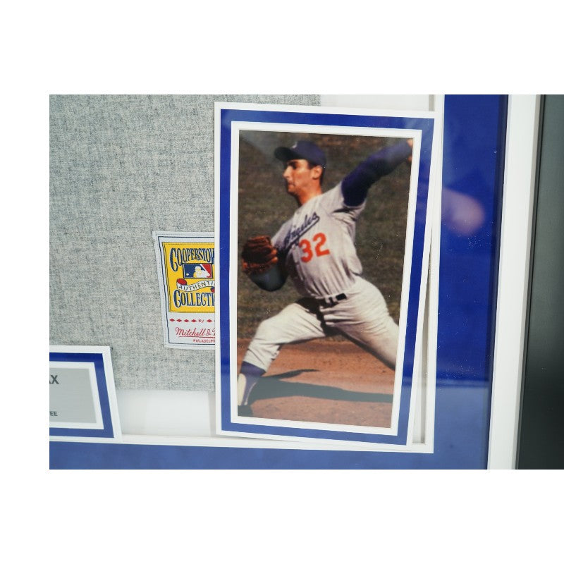 Sandy Koufax Los Angeles Dodgers Autographed Inscribed Framed Road Jersey Fanatics Auth
