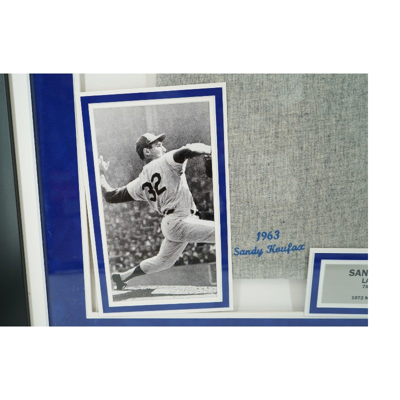 Sandy Koufax Los Angeles Dodgers Autographed Inscribed Framed Road Jersey Fanatics Auth