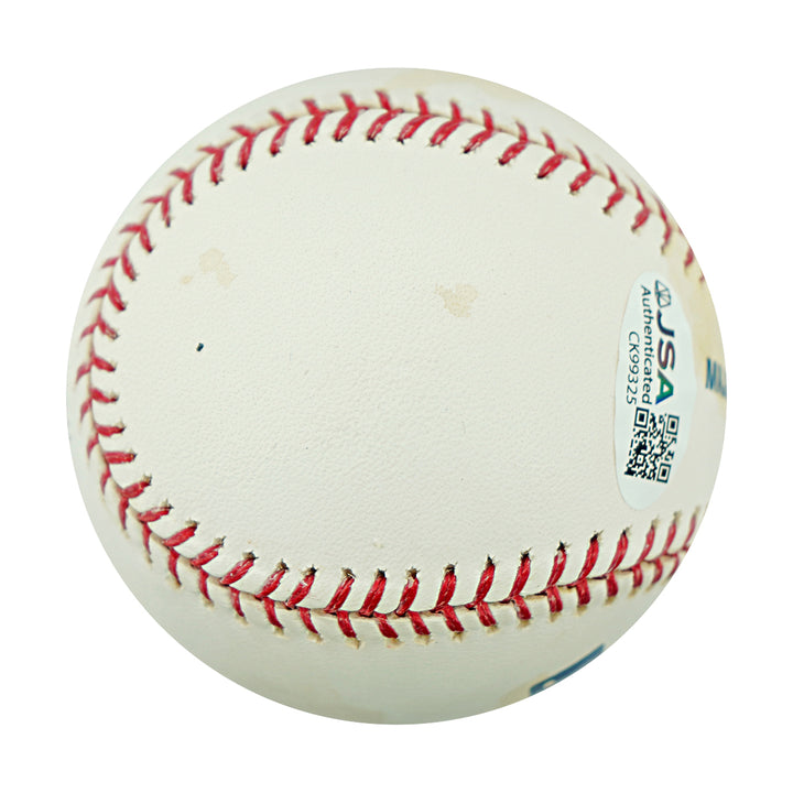 Bob Feller Cleveland Indians Autographed Inscribed HOF OMLB Baseball JSA COA