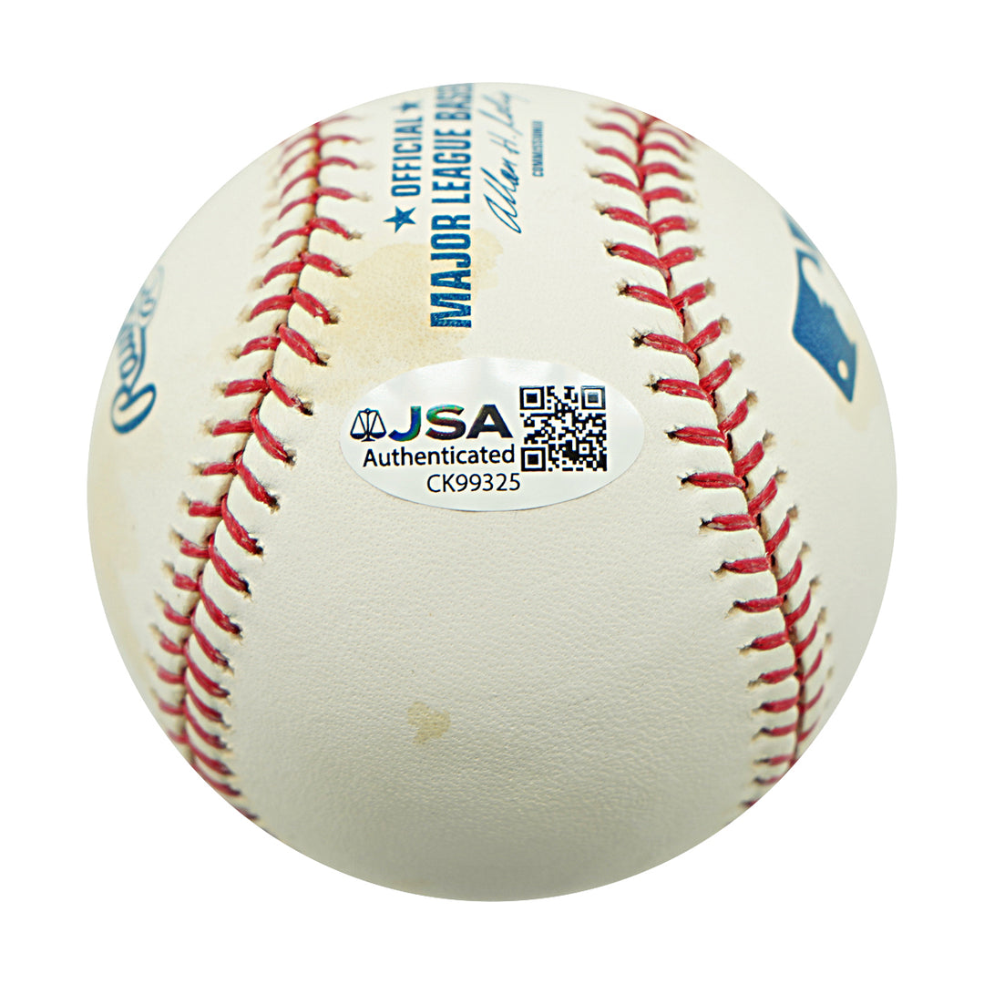 Bob Feller Cleveland Indians Autographed Inscribed HOF OMLB Baseball JSA COA