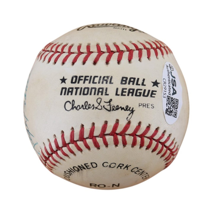 Ralph Branca Brooklyn Dodgers Autographed Inscribed ONL Baseball JSA COA