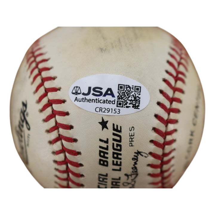 Ralph Branca Brooklyn Dodgers Autographed Inscribed ONL Baseball JSA COA
