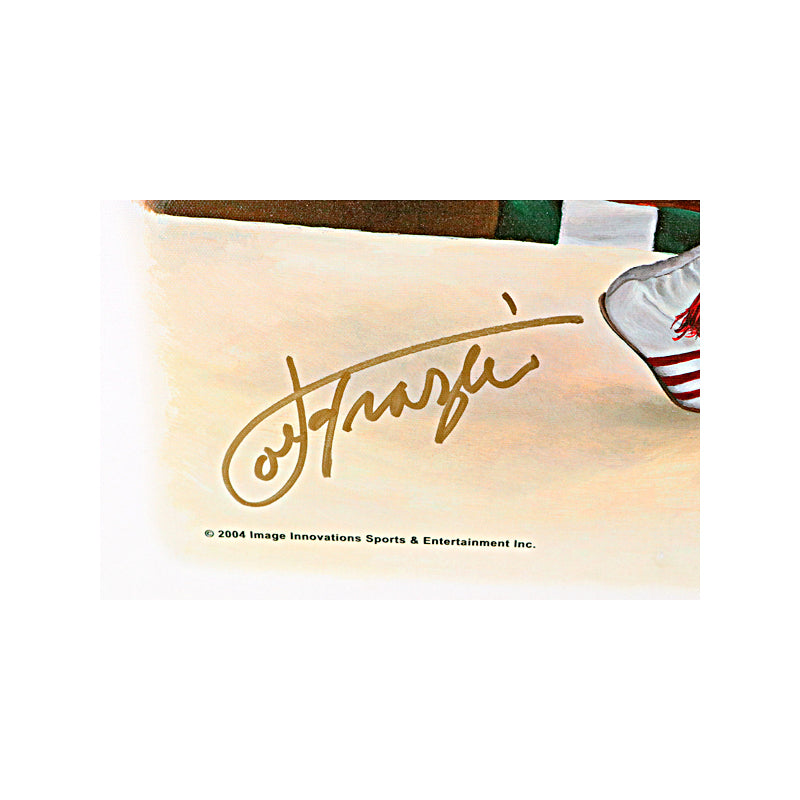 Joe Frazier Autographed Signed "Frazier Floors Ali" 26x36 New York Times Cover Canvas (PSA Holo)