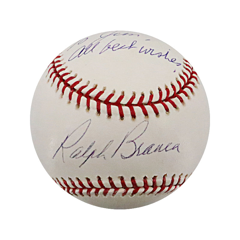 Ralph Branca Brooklyn Dodgers Autographed Signed Inscribed Ã¢â‚¬Å“To Jim, All Best WishesÃ¢â‚¬Â OMLB Baseball (JSA COA #AG51005)