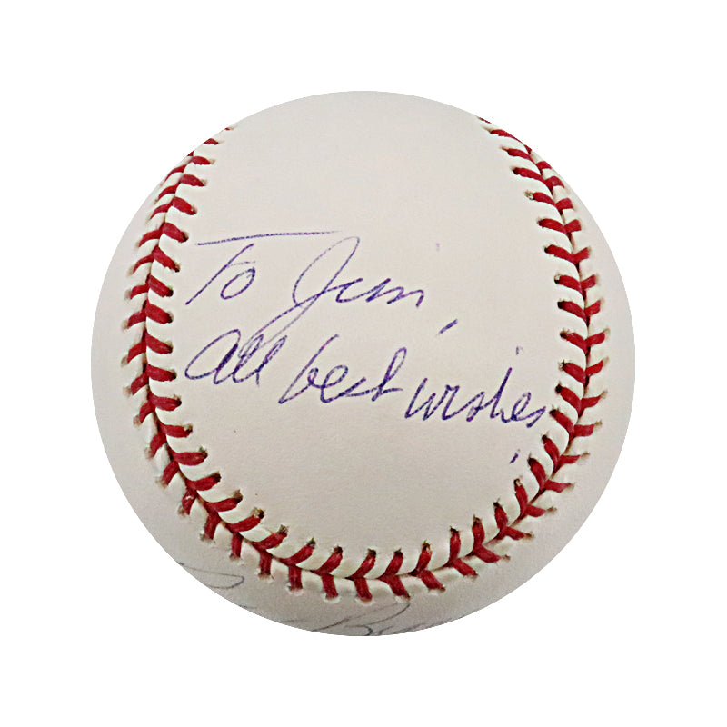 Ralph Branca Brooklyn Dodgers Autographed Signed Inscribed Ã¢â‚¬Å“To Jim, All Best WishesÃ¢â‚¬Â OMLB Baseball (JSA COA #AG51005)