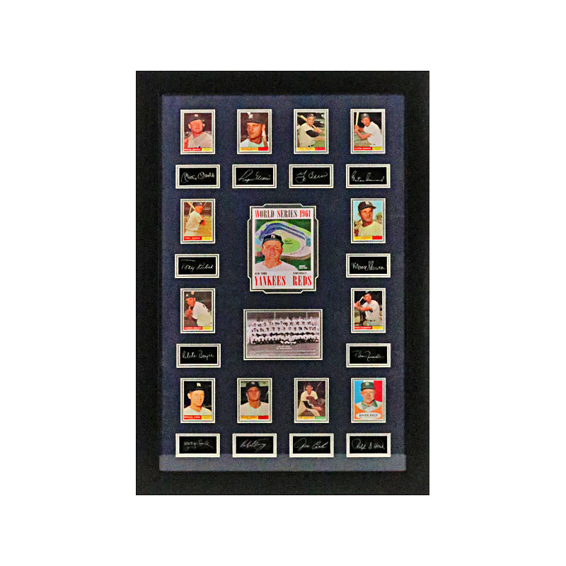 Mickey Mantle, Roger Maris, Yogi Berra New York Yankees 1961 World Series Champions Facsimile Signature Framed Card Collage