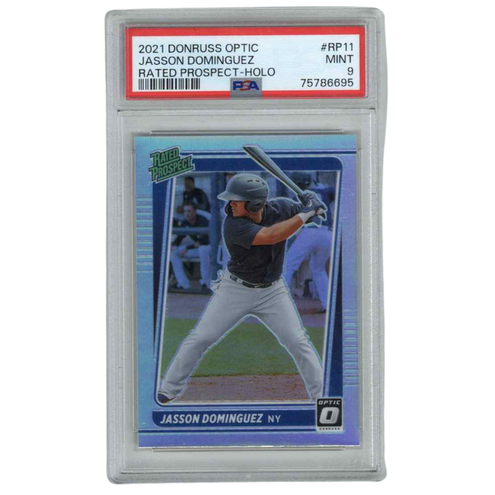 Jason Dominguez New York Yankees 2021 Donruss Optic Trading Card #RP11 (PSA 9)