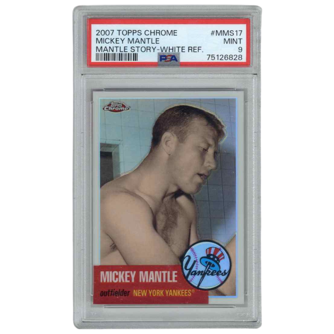 Mickey Mantle New York Yankees 2007 Topps Chrome Trading Card #MMS17 (PSA 9)