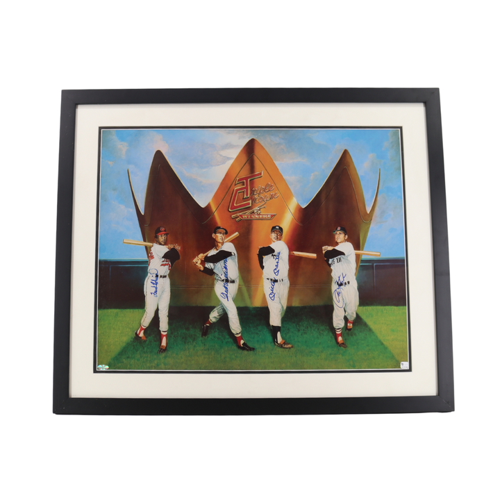 Mantle Williams Autographed Framed Triple Crown Winners 19x24 All American Holo