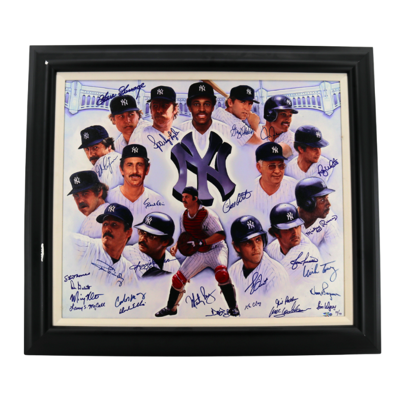 Jackson Guidry New York Yankees Multi Signed 20x24 Canvas All American Holo