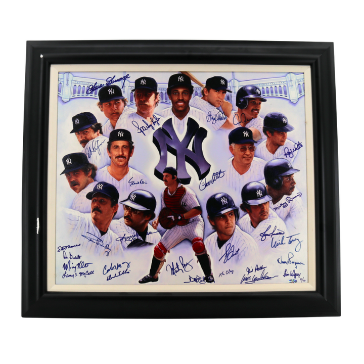 Jackson Guidry New York Yankees Multi Signed 20x24 Canvas All American Holo
