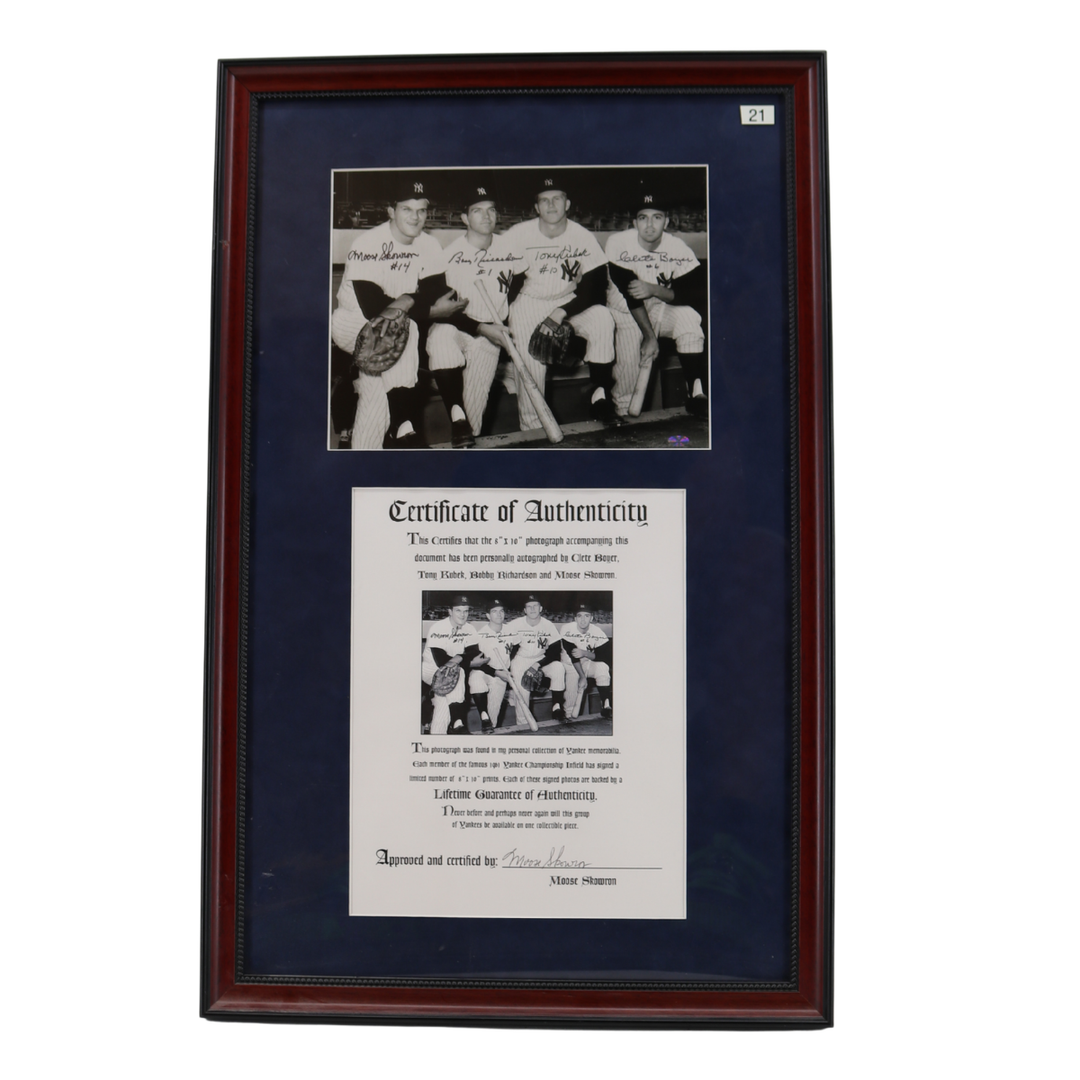 Richardson, Skowron Yankees Autographed Framed 8x10 Collage All American COA