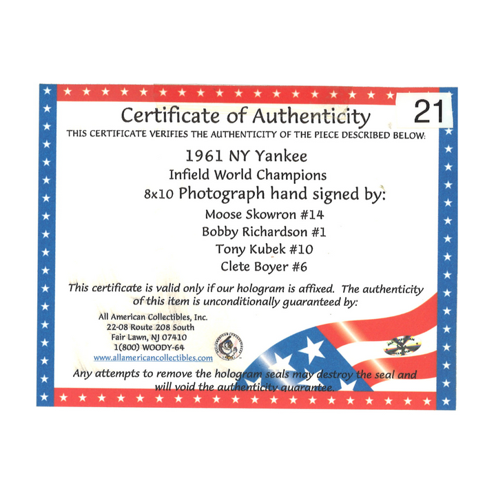 Richardson, Skowron Yankees Autographed Framed 8x10 Collage All American COA