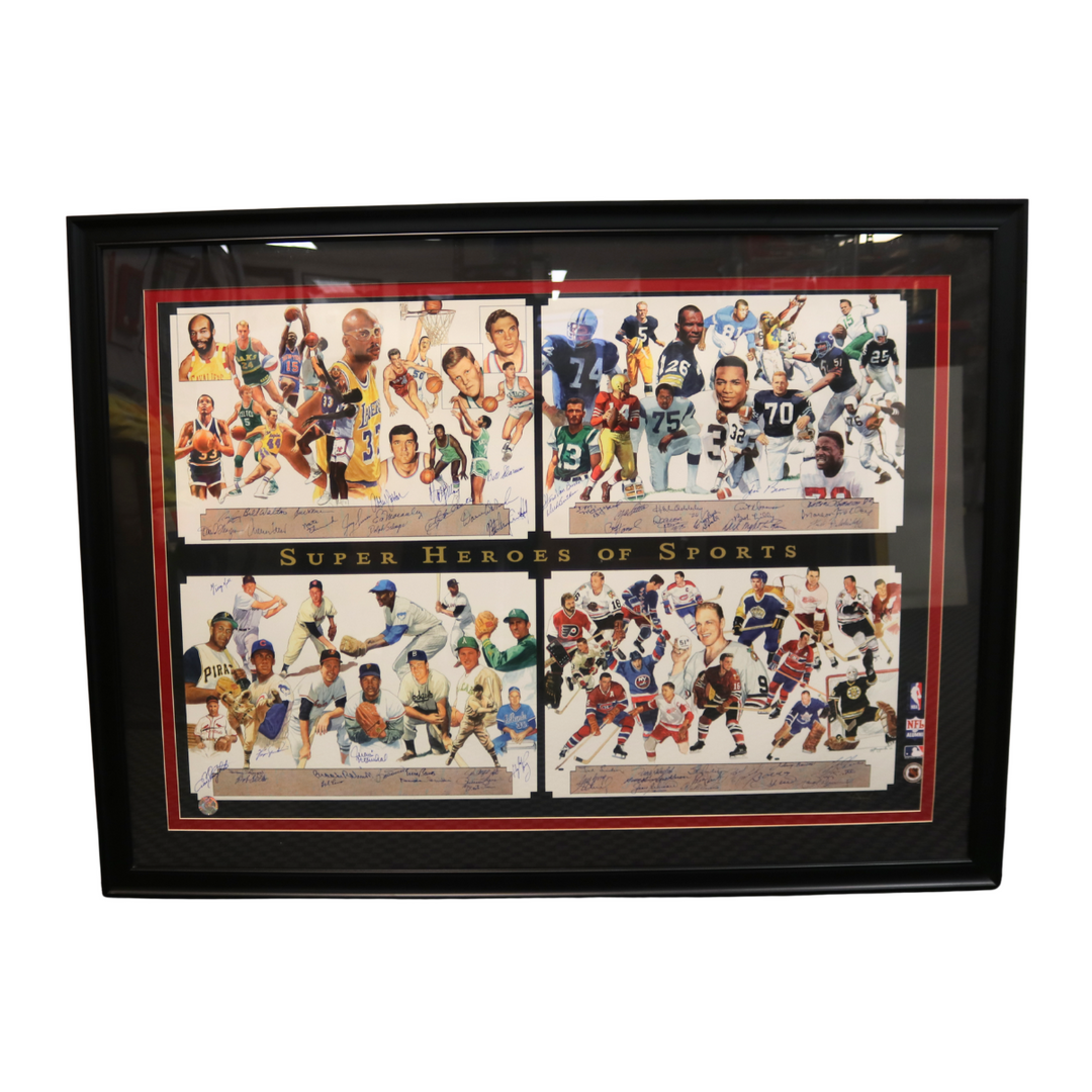 Super Heroes of Sports Autographed Signed Framed 27x39 61 Autos All American LOA