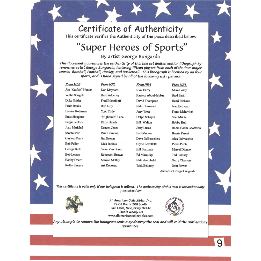 Super Heroes of Sports Autographed Signed Framed 27x39 61 Autos All American LOA
