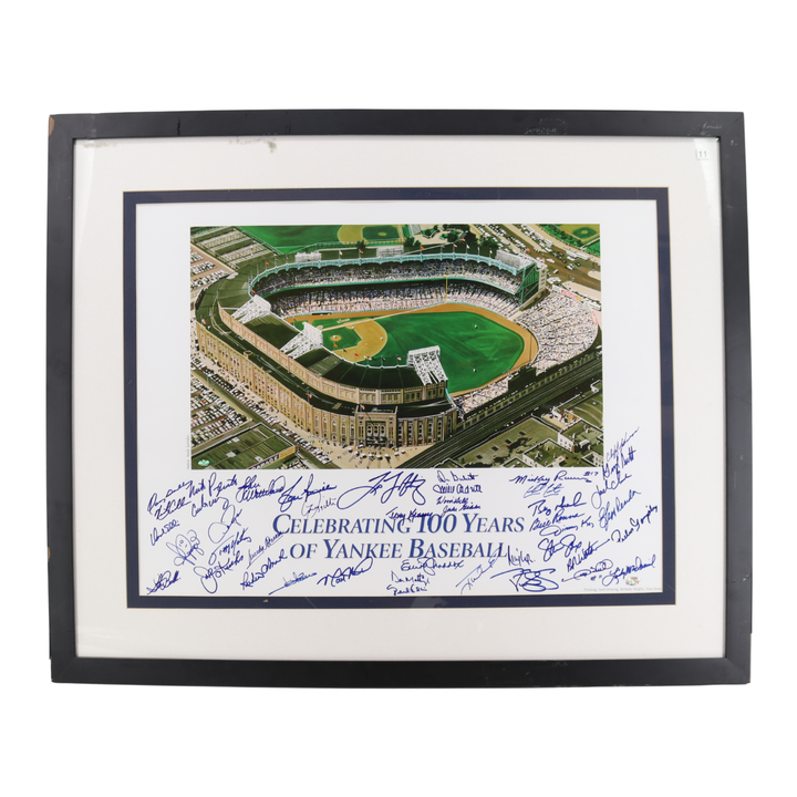 100 Years of Yankee Baseball 18x24 Canvas w/Multiple Autos All American Holo